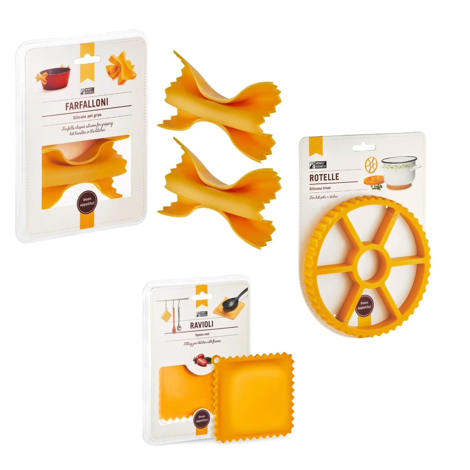 Monkey Business Rotelle-Shaped Silicone Kitchen Set - Thumbnail 2