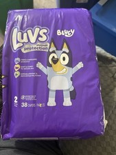 Luvs Platinum Protection Bluey Size 2 Baby Diapers 38 Count for 12-18 lb