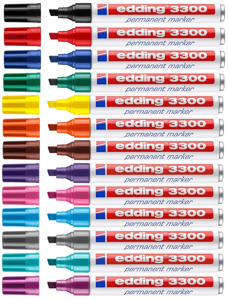 Edding 3300 Permanentmarker Marker 1-5mm Keilspitze, Nachfüllbar! Farbe wählbar!