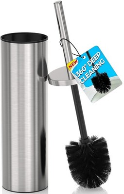 DOWRY Stainless Steel Toilet Bowl Brush and Holder for Bathroom, Deep Cleanin...
