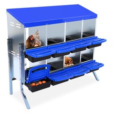2-Tier Chicken Nesting Box,8 Compartment Metal Roll Away Nesting Box