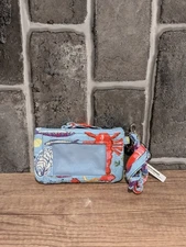 Vera Bradley 🦞 Zip ID Case & Lanyard SEAFOOD BOIL Key Ring Mini Wallet 🦀 V484