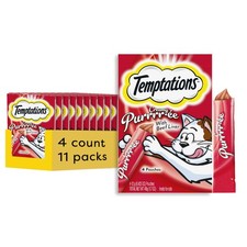 Temptations Creamy Puree Beef Wet Cat Treats 11 Pack Squeezable Lickable 0.04 Oz