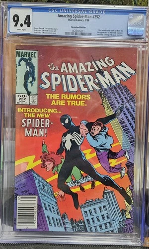 Amazing Spider-Man #252 CGC 9.4 Newsstand - Debut of Spider-Man's Black suit