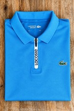 Lacoste Sport Men?s Zip Polo Shirt ? Blue/Navy/White ? FR 5 / US L
