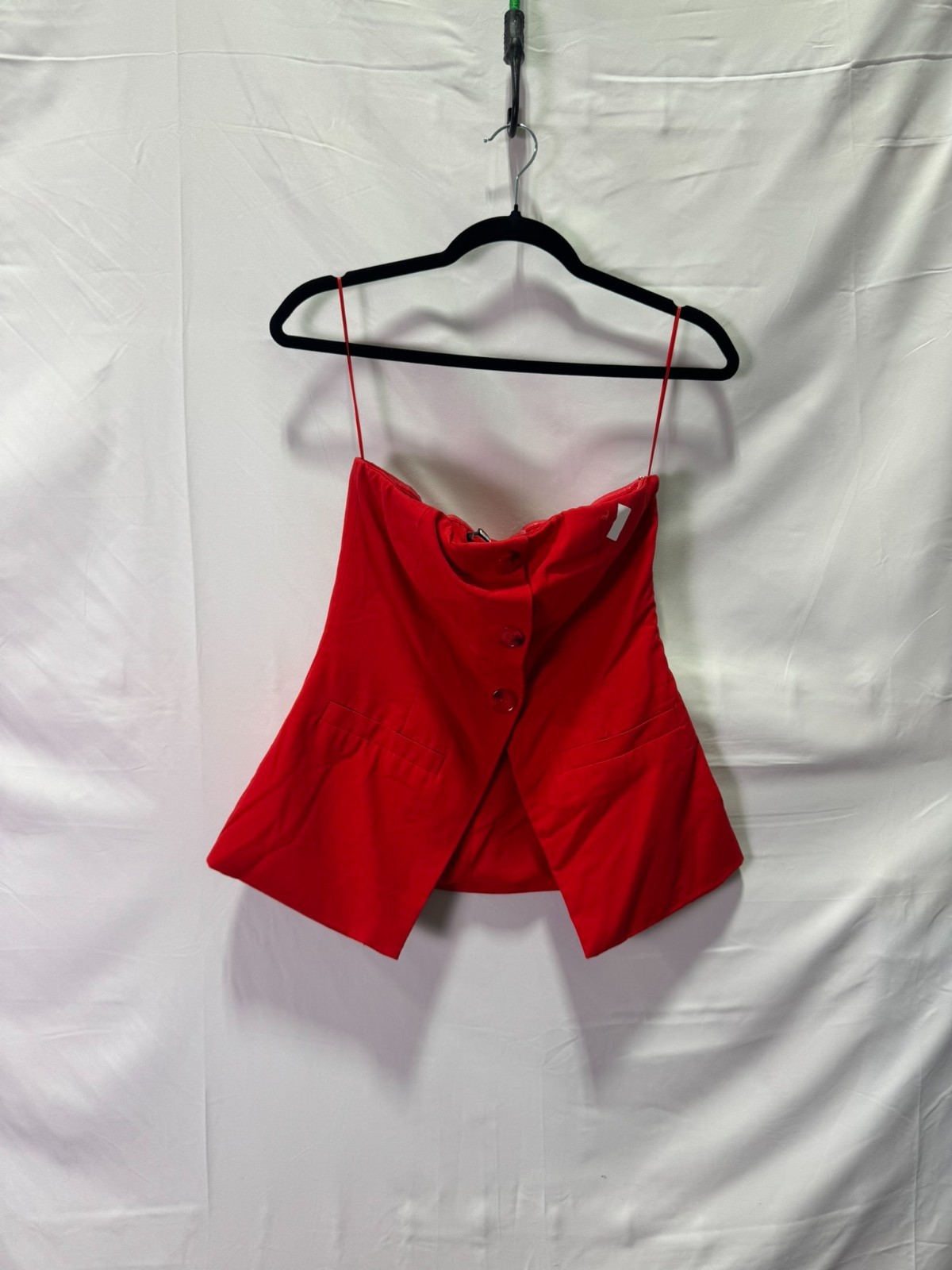 Endless Rose Red Strapless Buttoned Long Top Size… - image 1