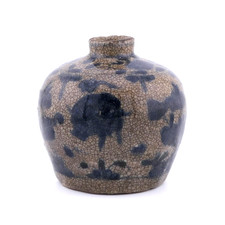 c1600, ANTIQUE CHINESE 16thC/17thC MING GE TYPE BLUE DECORATED CRACKLE GLAZE JAR