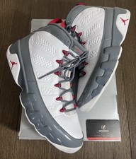 Size 12 - Air Jordan 9 Retro Fire Red White Gray Red CT8019-162 Men's Clean 