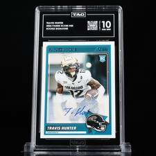 TRAVIS HUNTER ROOKIE AUTOGRAPH TAG 10- 2025 Panini Score