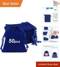Jewelry Bags Velvet 3x4Inch Set of 50 Drawstring Gift Pouches for Small Items