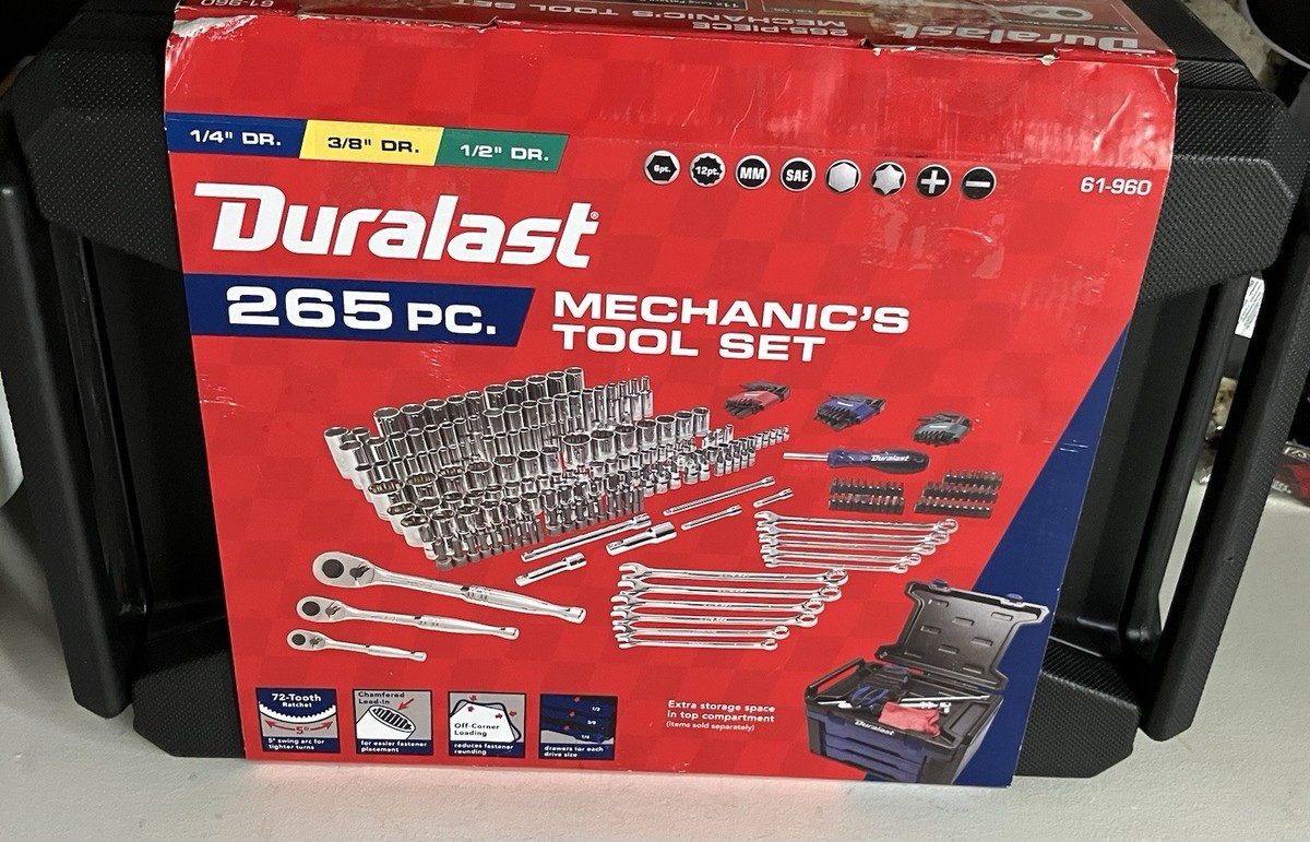 Duralast 265PC 61-960 1/4in + 3/8in + 1/2in Drive Mechanics Tool