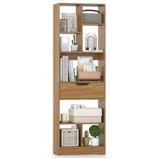 61 Bookcase w/Drawer, 8 Open Cubes, Anti-toppling Kits for Living Room, Study