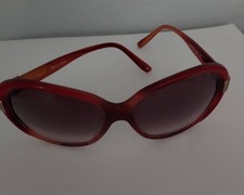 Women's Red Chloe Sunglasses, Model CL2211, Oversize Ovalwith Gold Accents