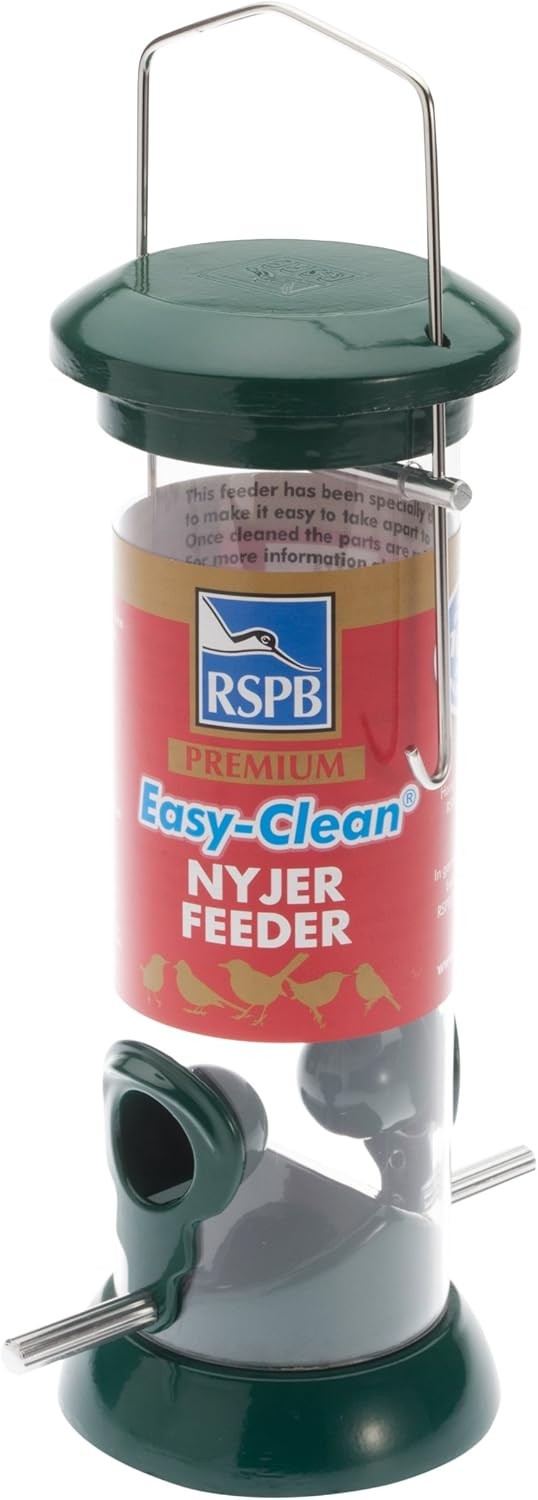 RSPB 68483197 Premium Hanging Nyjer Seed Feeder, Easy Clean, Aluminium, bird se
