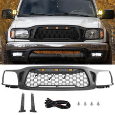 Front Grille For Toyota Tacoma 2001-2004 Grill Black Honeycomb Style Wled Light