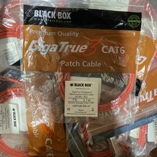 Lot of 20 New Black Box Gigatrue 550Mhz Cat6 Patch Cable 7ft C6PC80-RD-07