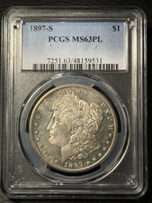 1897-S Morgan Dollar PCGS MS-63PL