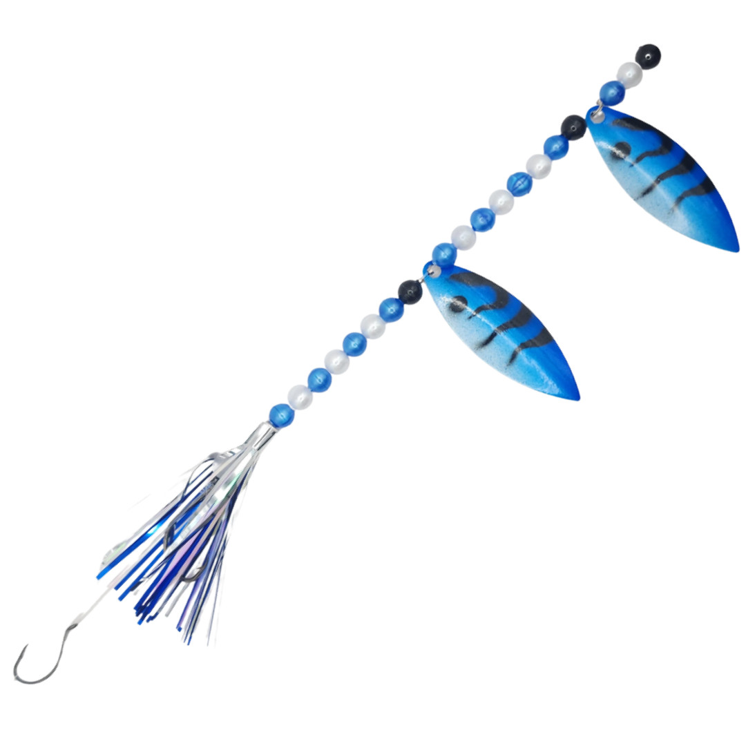 Blue Tiger Walleye Teaser Spinner Rig &ndash; #4 Willow Blade Tr