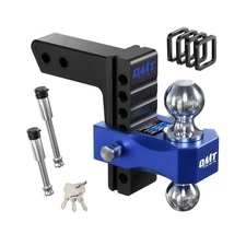 Orion Motor Tech Adjustable Trailer Hitch, Fits 2 in Receiver 6 in Drop & Ris...