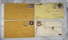 4 Civil War Era Covers 1865, 3¢ Stamps, NJ Medical Dept Mail, Bridgeton NJ Lot
