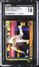 2025 Topps Chrome Jackson Chourio #262 Black Refractor /10 CGC 10