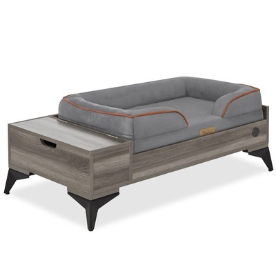 Tailzzz Wyatt Wooden Bed With Storage And Mattress, Small/Medium