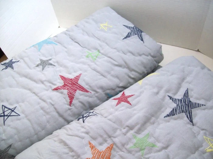 Pottery Barn Kids Gray Camden Star Cotton Twin Quilt New - Image 3 of 4
