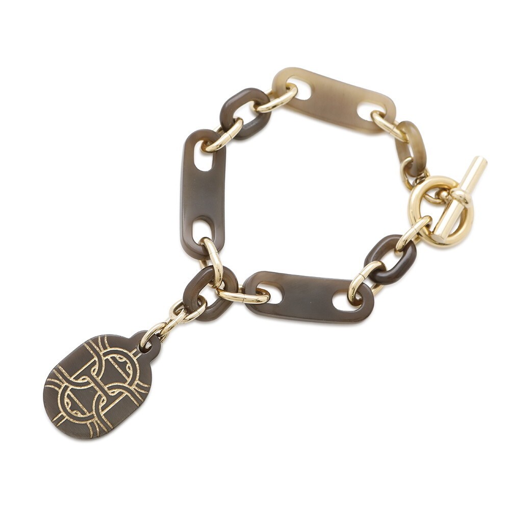 Hermes Chaîne d'Ancre Buffalo Horn Bracelet Size T2 Authentic Luxury Accessory