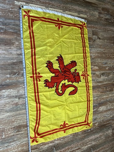 Vintage Large Royal Banner Of Scotland Lion Rampant Nylon Flag  56 x 34