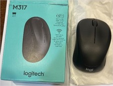 Logitech M317 Wireless Mouse, 2.4 GHz, USB Receiver, 1000 DPI Optical, Black