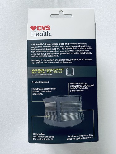CVS Health Compression Moderate Support Adjustable Back Brace new - Photo 3/4