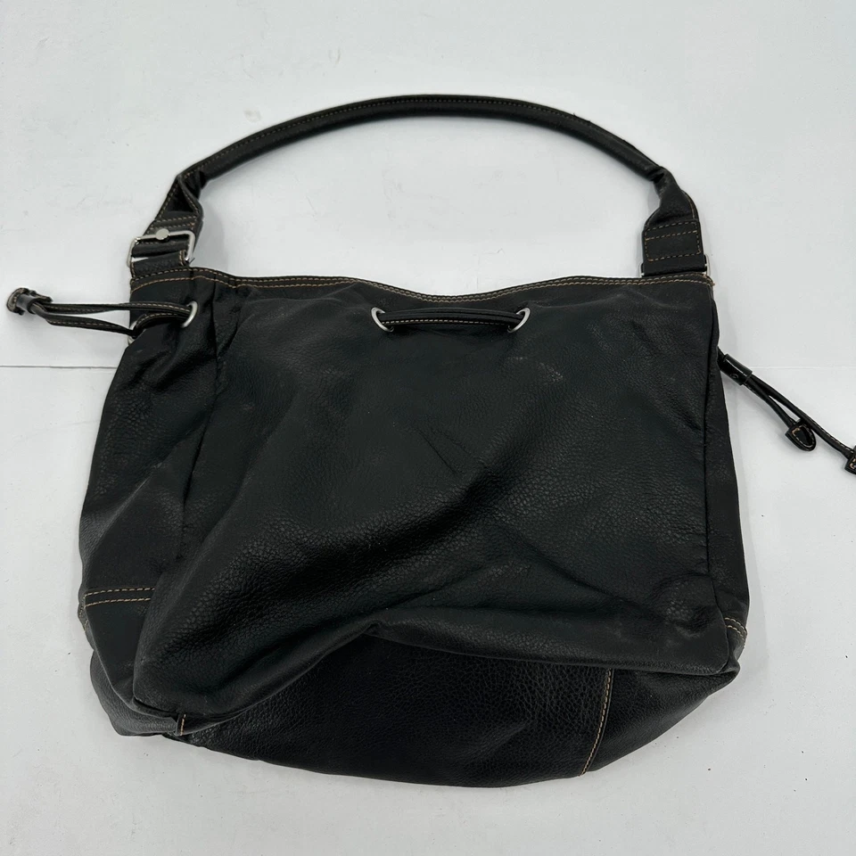 Tommy Hilfiger Mujer Cuero Negro Bolso de Mano Cartera Hebilla Hombro Foto 2 de 4