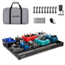 Large Pedal Board with Built-in Power Supply for Guitar Pedals, DC 9v 12v 18v