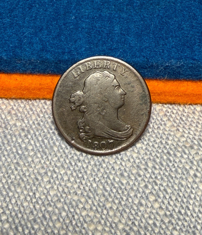 (#102706) Half Cent: 1807.  VG. Very lustrous .     (see video!)