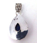 925 Blue Lapis Ornate Teardrop Sterling Silver Pendant & Square Post Earrings — photo 3