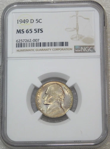 1949 D Jefferson Nickel NGC MS65 5FS Full Steps PQ Recently Graded #GE963