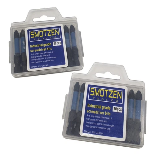 Lot of 20 Phillips #2 Impact Bits, S2 Alloy Steel Drivers, 2 PH2 Screwdriver bit