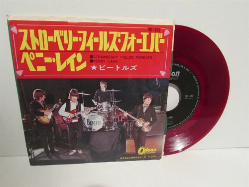 THE BEATLES Strawberry Fields Forever 7" RED VINYL Import JAPAN Odeon OR 1685