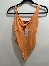 Wild Fable Body Suit Women's Size Small Ribbed High Cut Leg Key Hole Top
