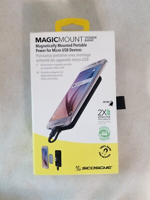 Scosche MagicMount Power Bank Magnetic Mount Portable Power- Micro USB Devices!