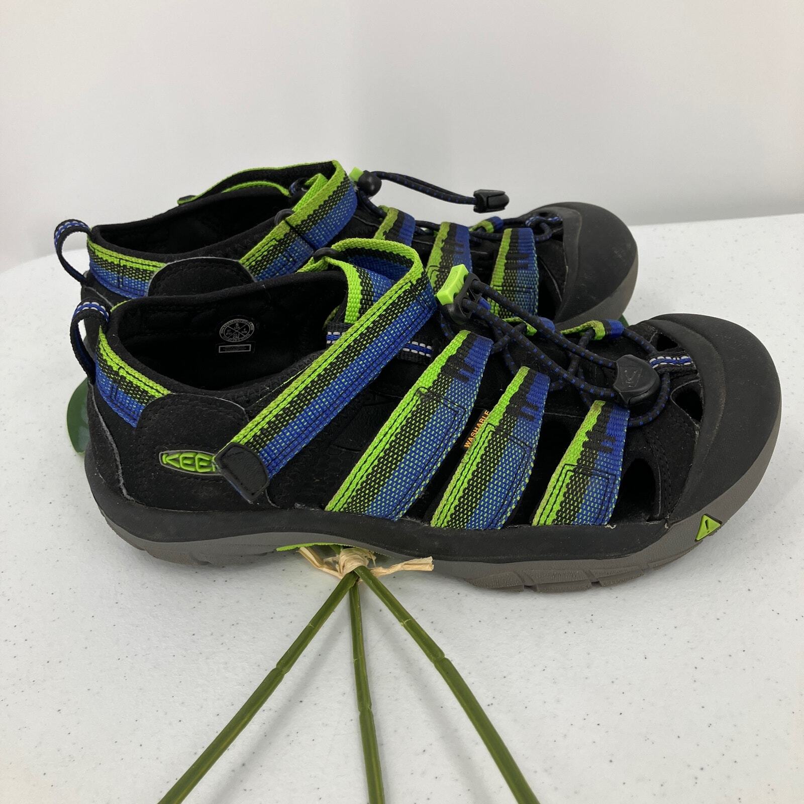 Scarpe sandali da trekking Keen neri blu verdi a righe regolabili Newport H2 lavabili