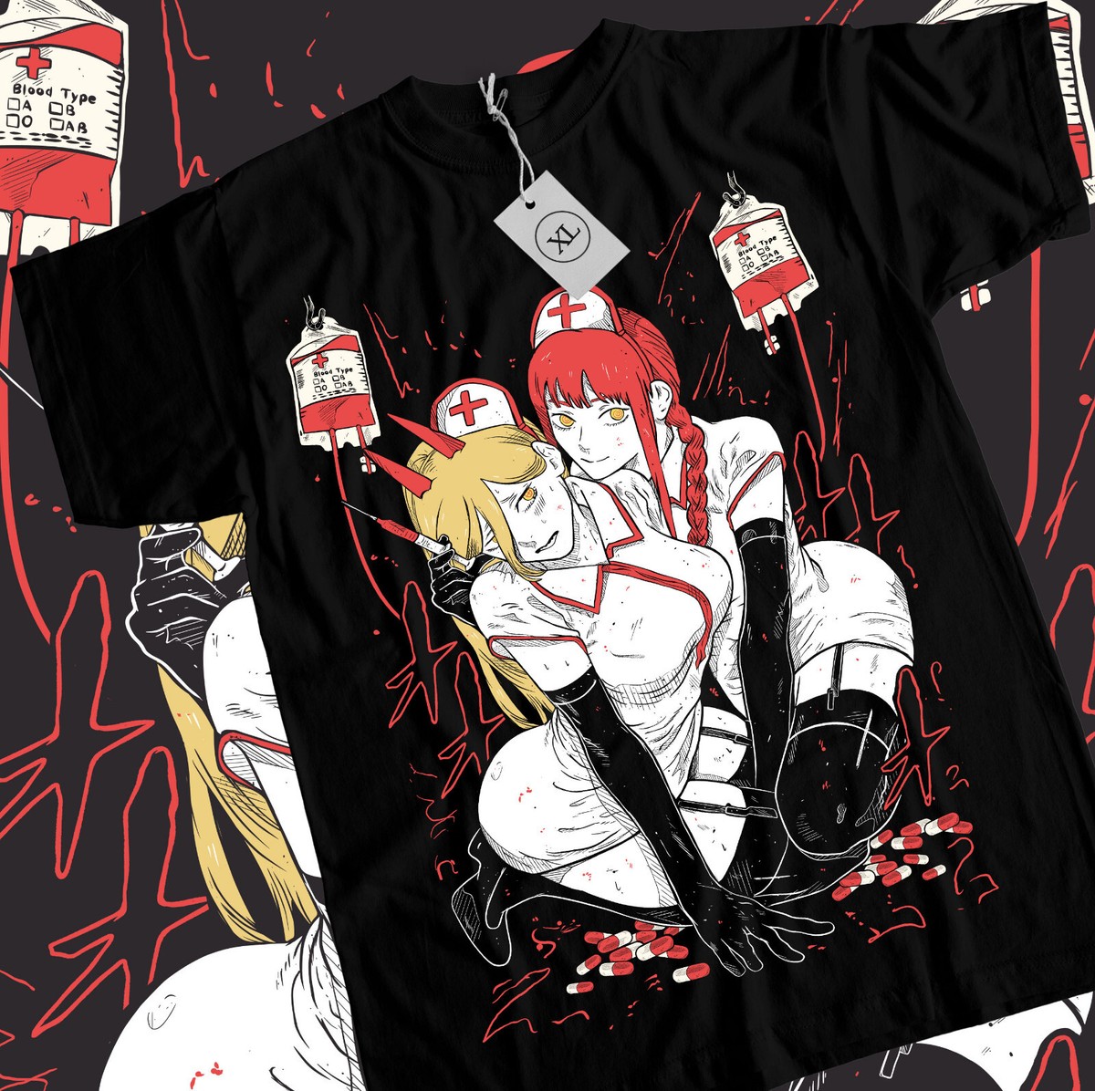 ⭐︎X-girl × Chainsawman Power T-shirt XL Chainsaw Man - Power Katakana T-Shirt | Crunchyroll Store