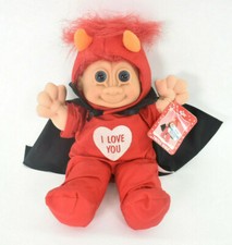Russ Troll Kidz Red Hair Devil Horns Cape Doll Valentine I LoveYou Stuffed NWT