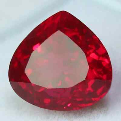 24 Ct+ Natural Blood Red Mozambique Ruby Pear CERTIFIED Loose Unheated Gemstone