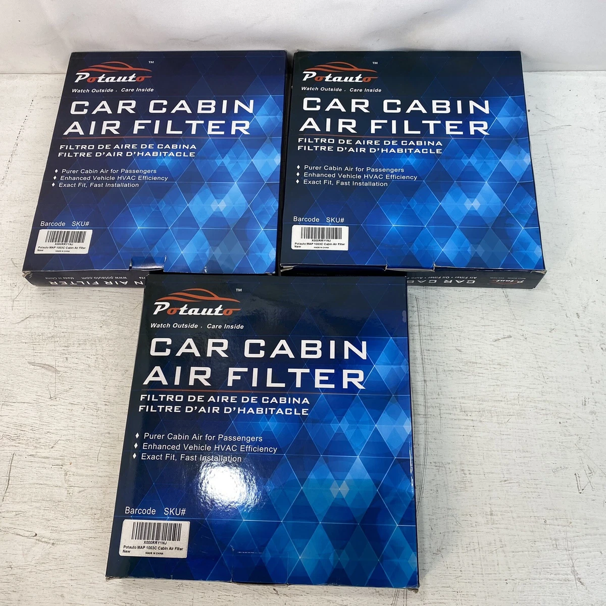 Potauto Cabin Air Filter 1003C for ACURA CSX ILX MDX RDX RL RLX