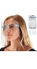 Salon World Safety Clear Face Shields with Glasses Frames (10Pack) - Anti-Fog