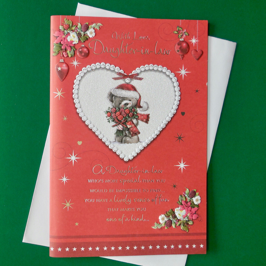 Daughter-in-law Christmas Card 9""x6"" Lovely Message Nice Words Special Verse