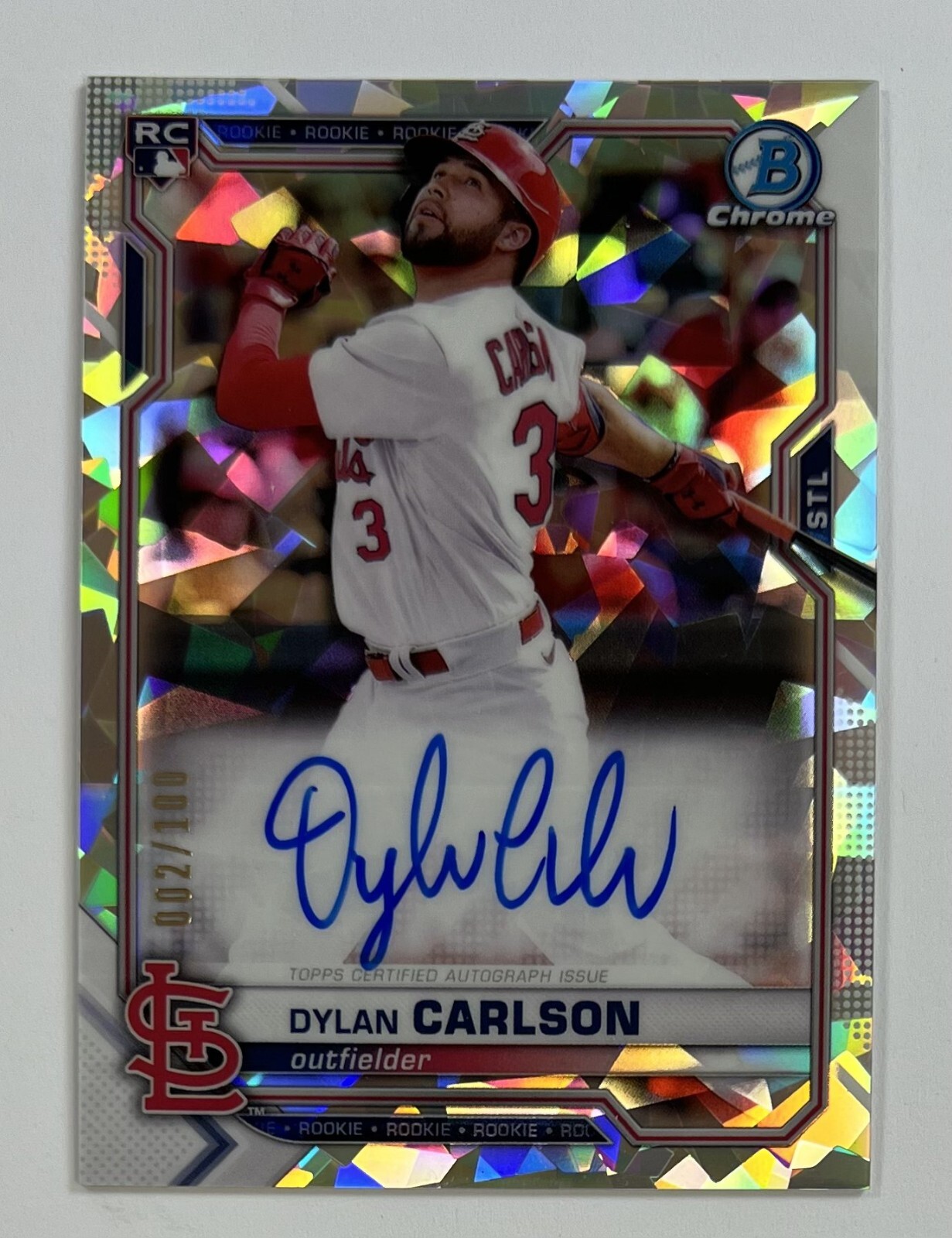 2021 Bowman Chrome #CRA-DC Dylan Carlson Auto AR93