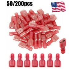 Red AWG22-16 Gauge Nylon Insulated Spade Connector Wire Crimp Female Terminals