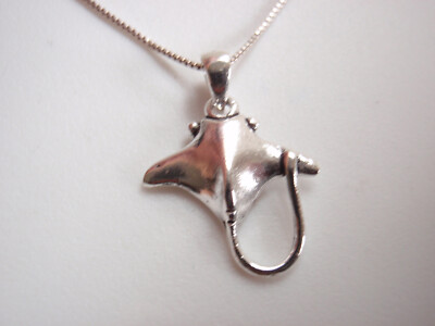 Stingray 925 Sterling Silver Pendant ocean seashore beach